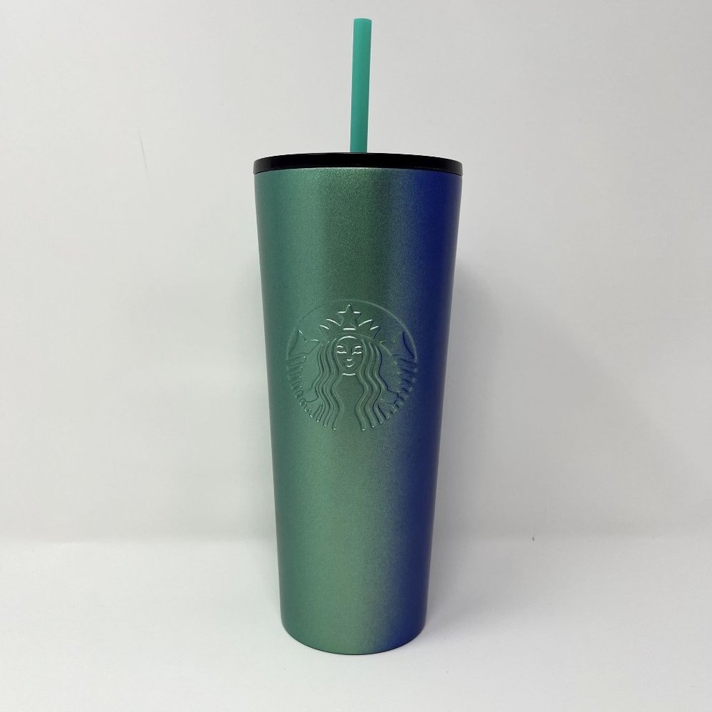 STARBUCKS Tumbler Blue/Green Color Transition Stainless Steel  (24oz)